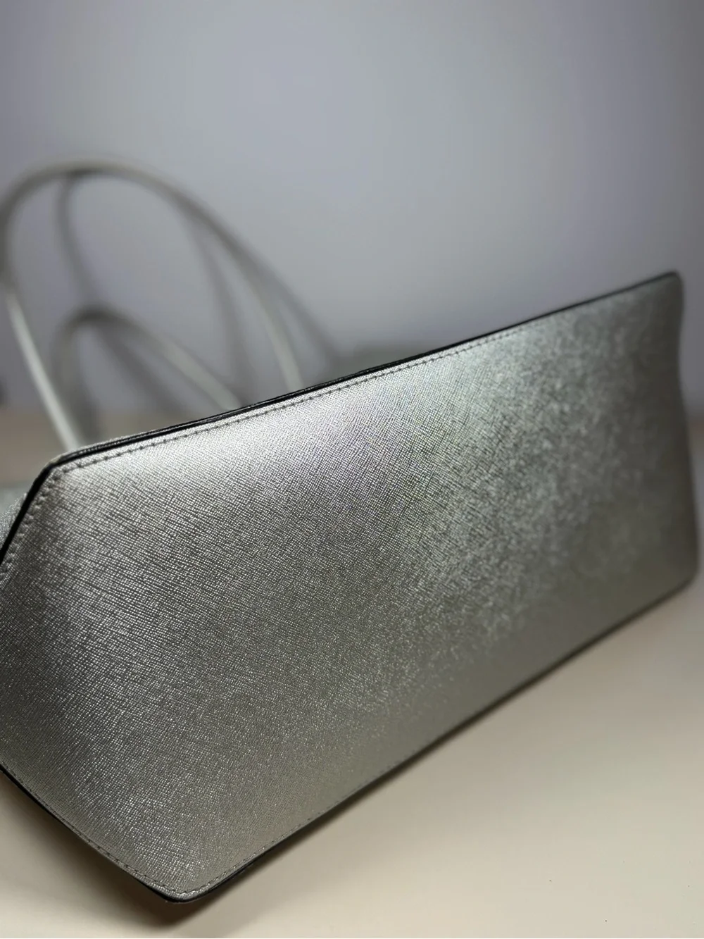 Marc Jacobs Metallic Silver Embossed Logo Tote